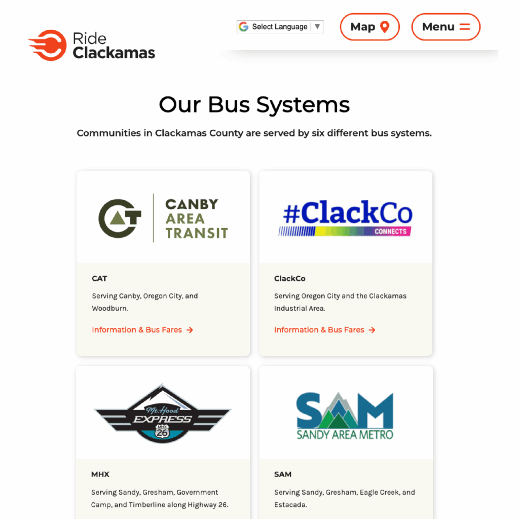 Ride Clackamas bus systems